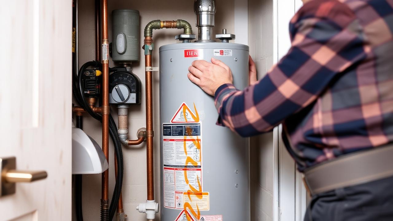 Water heater being removed from a utility closet by a professional in Sherman TX