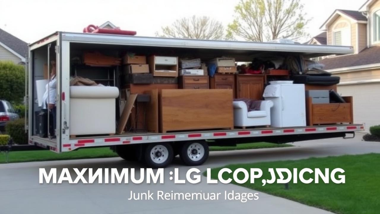 Fully loaded junk removal trailer representing best value pricing in Texoma