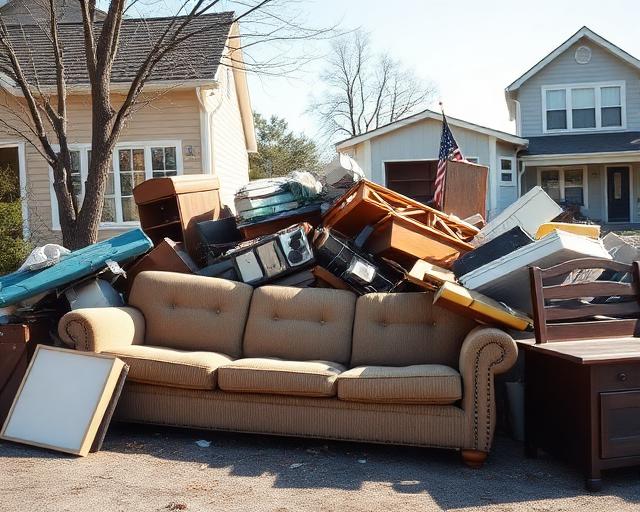 Old furniture ready for junk removal