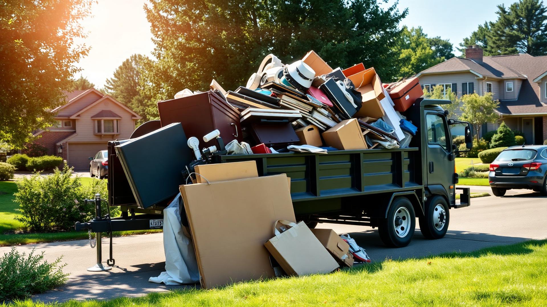 Junk removal truck full of debris in Texoma
