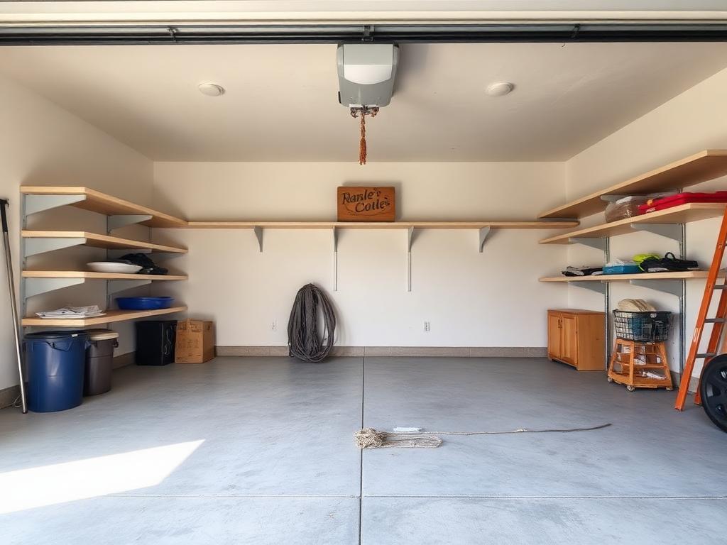 Representative service example of a garage cleared of furniture and boxes