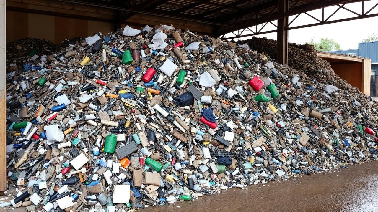Recyclable materials sorted at a transfer station serving the Texoma region